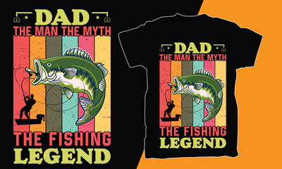Retro Free fishing vintage t-shirt design.