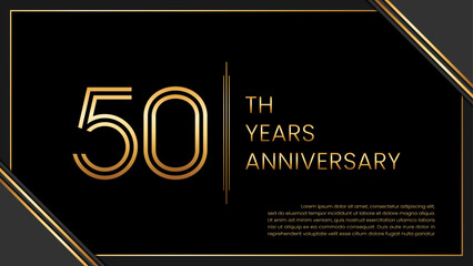 50th year anniversary design template. vector template illustration - obrazy, fototapety, plakaty