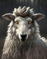 Metaphor, Wolf in sheep’s clothing, created with Generative AI technology - obrazy, fototapety, plakaty
