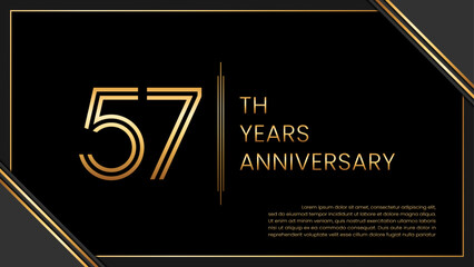 57th year anniversary design template. vector template illustration