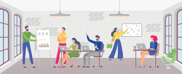 Team collaboration, work flow in office concept