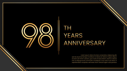 98th year anniversary design template. vector template illustration