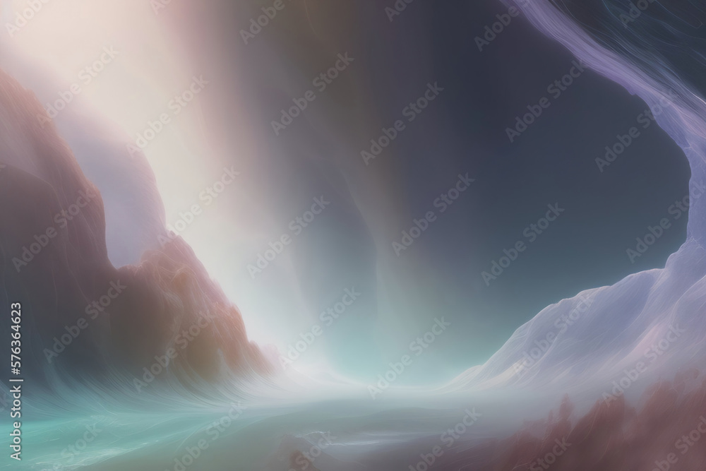 Wall mural generative ai: abstract background with wave and bright colors