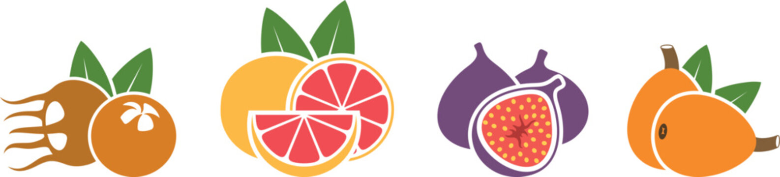 Fruit logo. Isolated fruit on white background