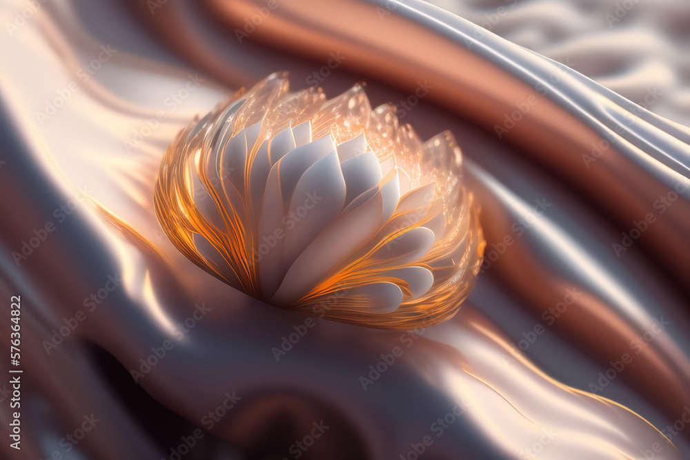 Wall mural generative ai: abstract background with wave and bright colors