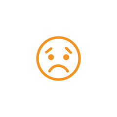 Sad Face flat vector icon. Hand drawn style design illustrations.