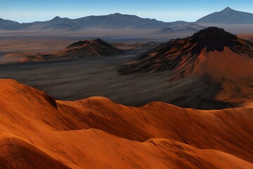 Fototapeta na wymiar Volcanic landscape, Fuerteventura, Canary Islands. Generative AI