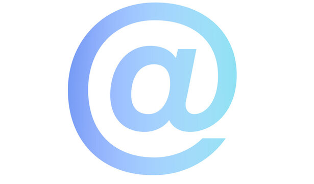 At - @ - font symbol - blue color - no background - png file - with a transparent background for designer use.  Isolated from the front.  ideal for website, email, presentation, advertisement, image