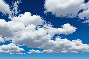 white fluffy clouds on blue sky. Generative AI