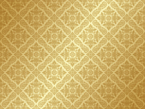 Gold asian art background pattern decoration for printing, flyers, poster, web, banner, brochure and card