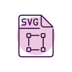 SVG file color line icon. Format and extension of documents