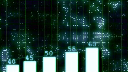 Graph on digital background with random numbers 