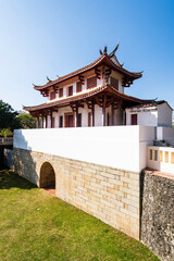 Old city wall building view of the Great South Gate in Tainan, Taiwan. it's one of Taiwan's most...