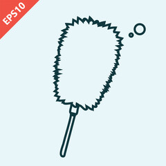 hand drawn feather duster design vector flat isolated illustration