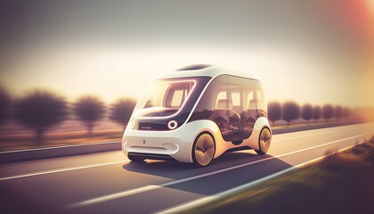 Fototapeta na wymiar futuristic hi-tech car with blur speed motion light trail, Generative Ai