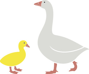 Gosling logo. Isolated gosling on white background. Bird