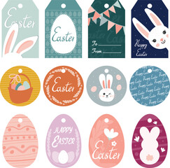 Vector of the Easter tag cards