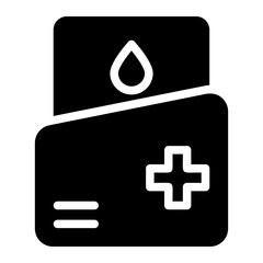 medical folder glyph icon