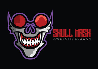 skull mask mascot logo design