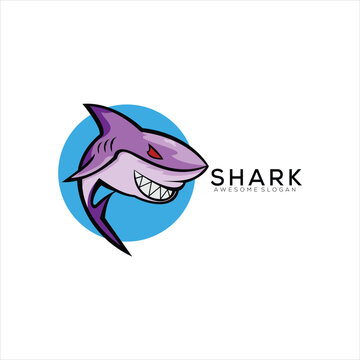 shark logo design mascot colorful