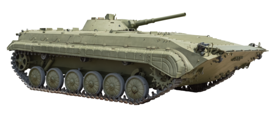 Infantry fighting vehicle on a transparent background. Military equipment. isolated object