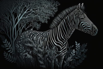 Fototapeta na wymiar In a zebra pattern. Generative AI