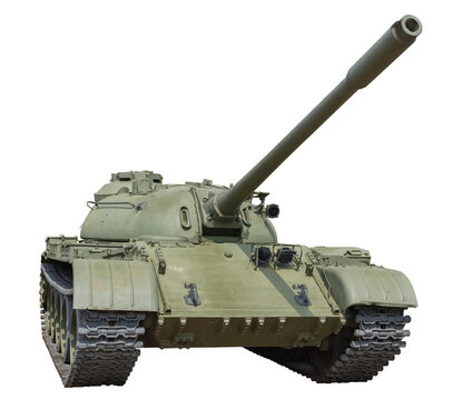 Soviet medium tank on a transparent background. Military equipment. isolated object