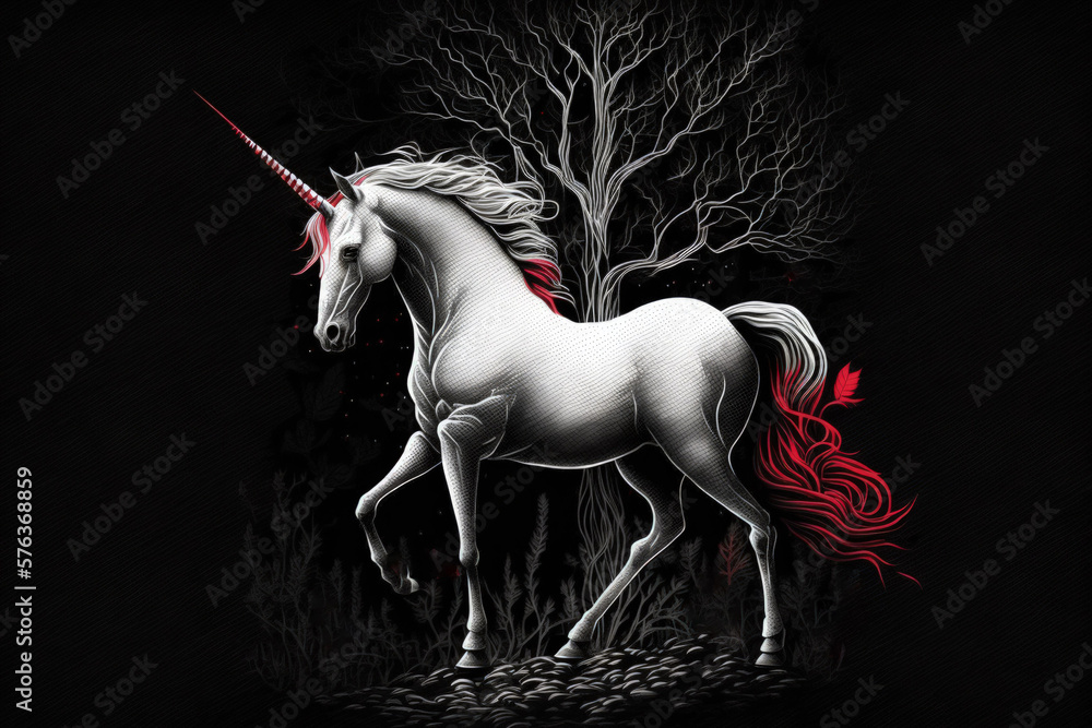 Poster the unicorn is a fabled creature with a single horn on its forehead that is said to live in enchante