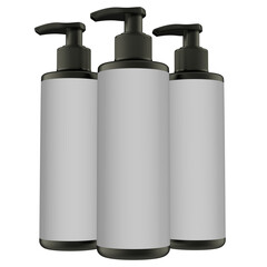 Body Lotion Black Bottles Realistic 3D Rendering Mockup