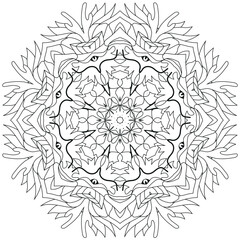 Fototapeta premium Hand drawn zentangle circular ornament for coloring page.