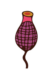 Vintage flower isolated on white background. Vector illustration