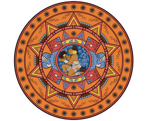 Illustration d'un mandala dans un style Maya