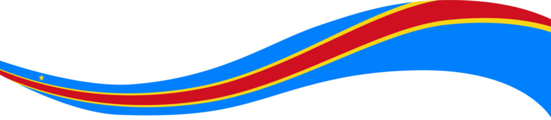 Democratic Republic of the Congo.flag wave isolated on png or transparent background