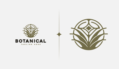 Leaf Flower Tree Logo Template. Universal creative premium symbol. Vector illustration. Creative Minimal design template. Symbol for Corporate Business Identity