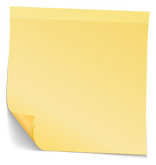 Curled corner memo note. Realistic sticky note
