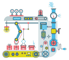 Industrial machinery. Robotic manufacture technology. Engineering mechanism