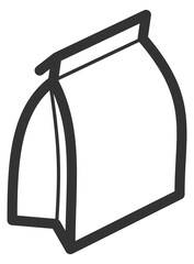 Food package label icon. Lunch paper bag