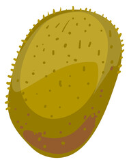 Whole qiwi icon. Cartoon exotic green fruit