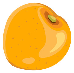 Persimmon icon. Cartoon healthy fruit. Sweet food