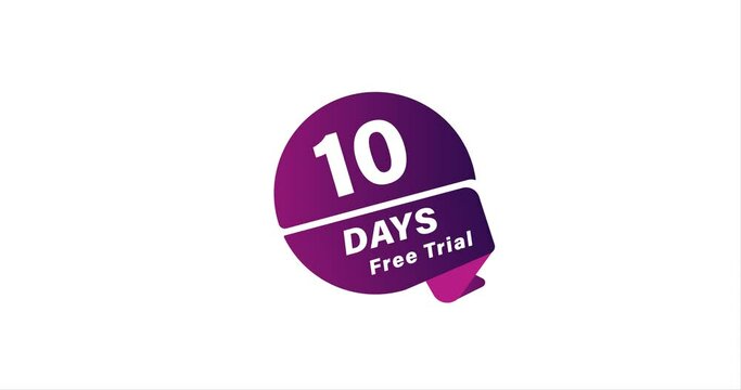10 Days Trial animation, Try It Out for Free. 10 Day Trial Offer!