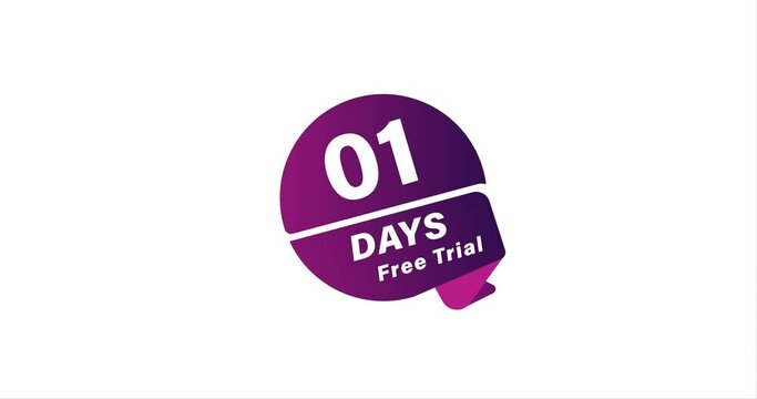 1 Days Trial animation, Try It Out for Free. 1 Day Trial Offer!