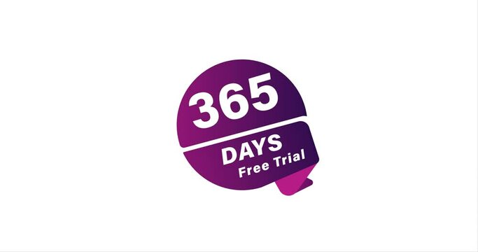 365 Days Trial animation, Try It Out for Free. 365 Day Trial Offer!