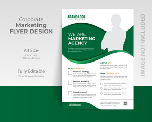 Clean and modern professional corporate marketing flyer design template