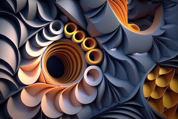 Abstract futuristic background. 3D style. Generative AI illustration