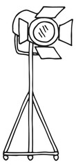 Scene lightning sketch. Cinema lamp. Projector icon