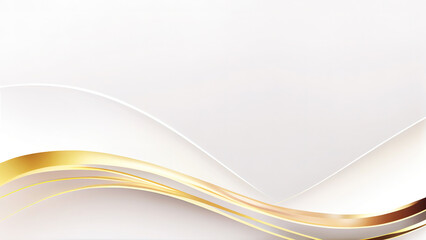 Abstract wavy background. White and gold colors. Modern background design.