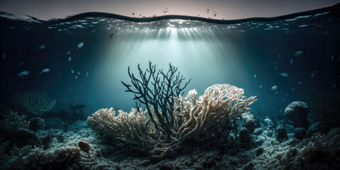 Confronting the Tragic Loss of Our Coral Reefs, Climate Change and Environmental Issues (created with Generative AI)