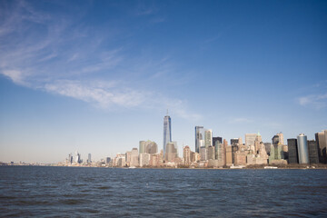 Obraz premium View of Manhattan from yhe Ellis Island in New York