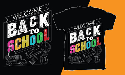 Back to school t-shirt design elements concept 