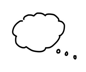 Thought bubble or speech bubble to show what a person things